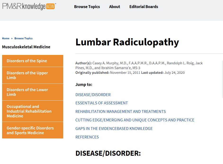 lumbar radiculopathy